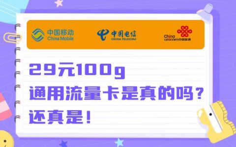 29元100g通用流量卡多少钱？免费办理入口分享