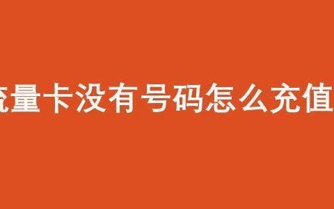 流量卡没有号码怎么充值