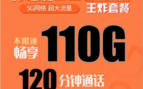 5G流量卡联通28元包110G全国通用流量