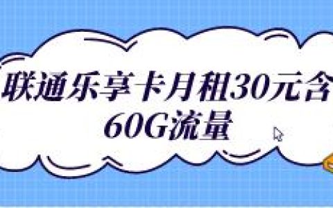 联通乐享卡月租30元含60G流量
