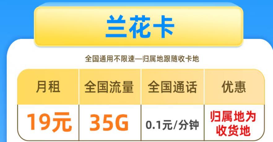 苏州流量卡哪家便宜，这两款移动兰花卡月租19元/月