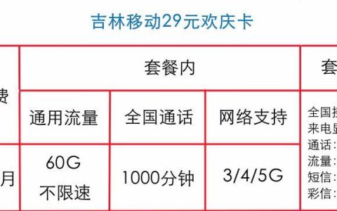 普通卡可以改成流量卡吗，29元移动欢庆卡包60G通用流量+1000分钟全国通话