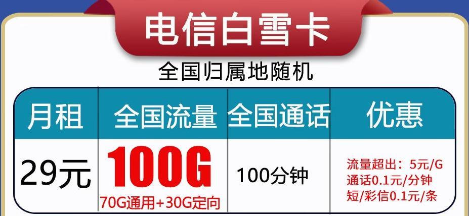 电信广秀卡，月租29元，全国流量314G，首月免月租