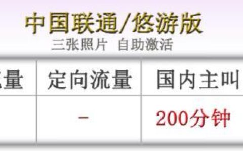 联通悠游版 29元可享143G全国通用流量和200分钟语音通话