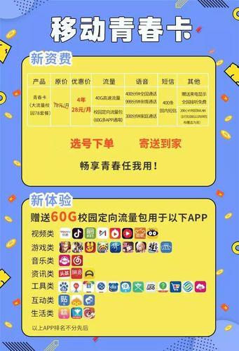 移动青春卡19元套餐月租低，流量多，性价比高