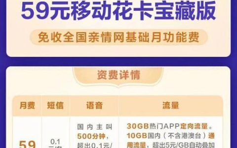 移动花卡宝藏卡29元版