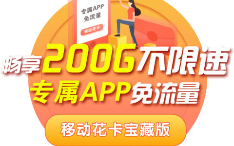 移动花卡宝藏版19-6个月轻合约套卡，月租19元