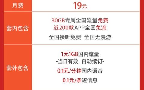 电信19元套餐，性价比高，流量免费