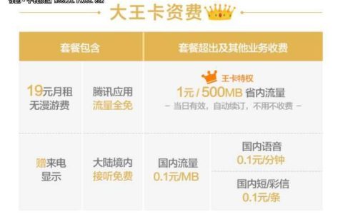 联通19元大王卡申请入口，月付19元享40GB全国流量