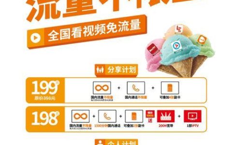 联通冰激凌套餐，年轻人最爱的流量套餐