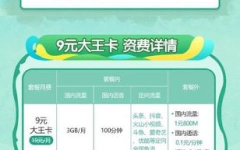 腾讯大王卡19元套餐详情，流量、通话、短信一应俱全
