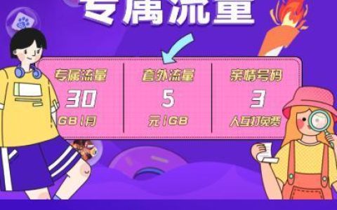 电信学霸星卡39元套餐定向app,流量免费用