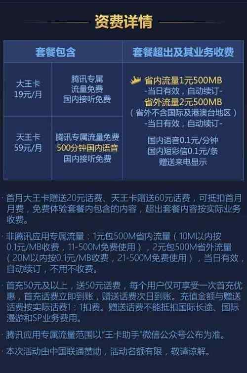 腾讯天王卡59元套餐包含什么？