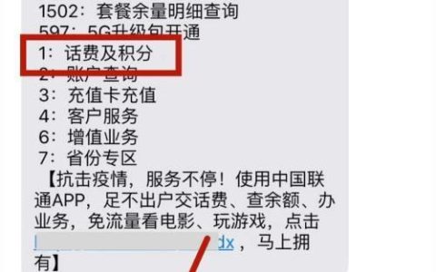 1001011联通话费查询短信，快速查询余额