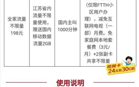 江苏移动家庭套餐，省钱省心又省流量