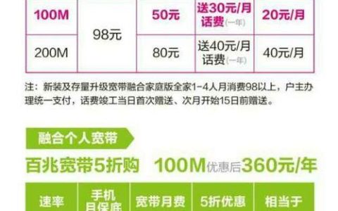 200兆移动宽带多少钱一个月？