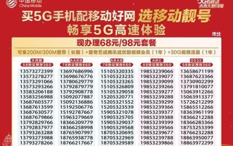 移动号码136选号靓号：彰显个性，引领潮流