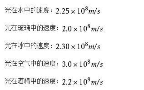 光在固液气中的传播速度比较