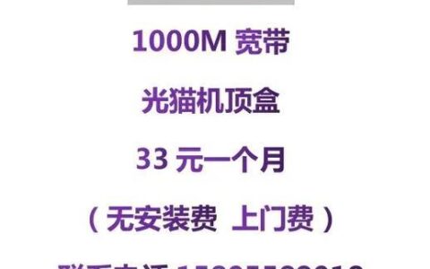 移动1000兆光纤多少钱？