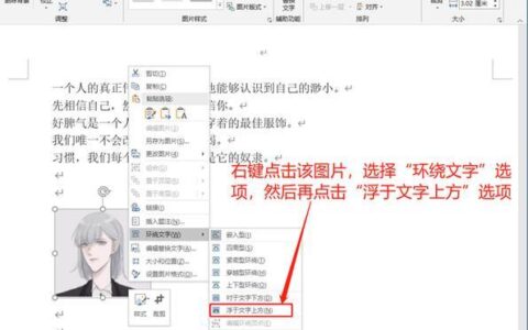 Word中图片如何自由移动