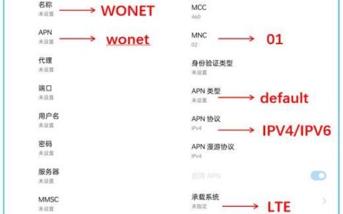 中国联通4G接入点设置指南
