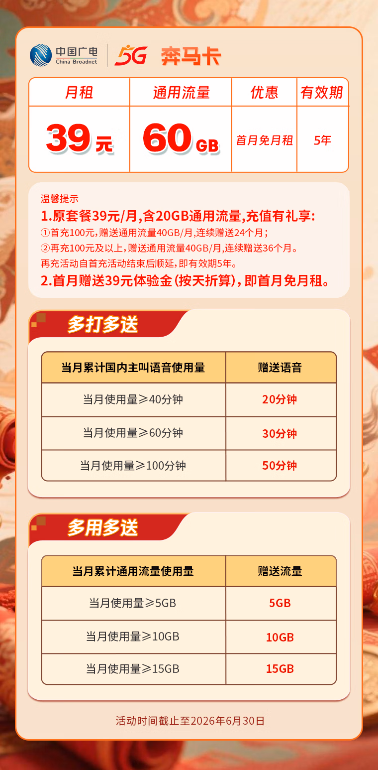 广电奔马卡2.0到底值不值？39元90G流量+5年稳定，老玩家实话实说